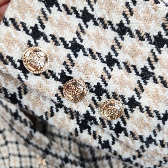 NEW GREAT JONES TAN/CREAM/BLACK PLAID HOUNDSTOOTH BLAZER LARGE MSRP $225 - Picture 8 of 16